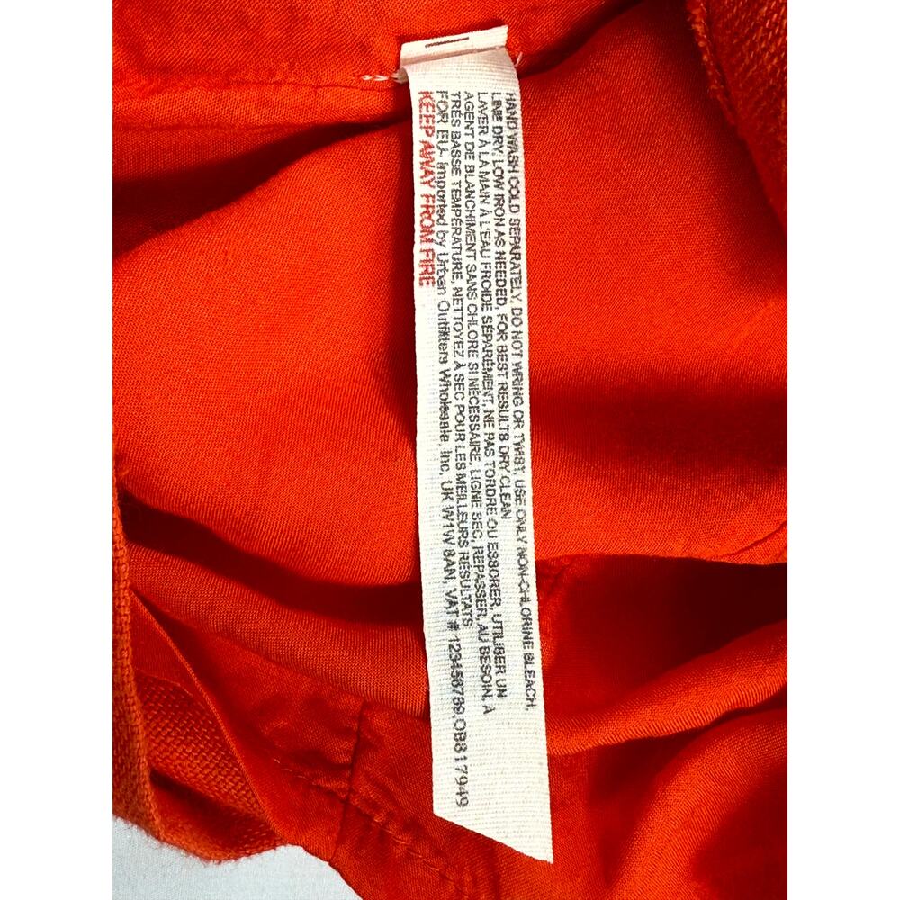 Free People Size 4 Some Nights Mini Wrap Dress Orange Linen Cotton Blend party - Picture 10 of 11